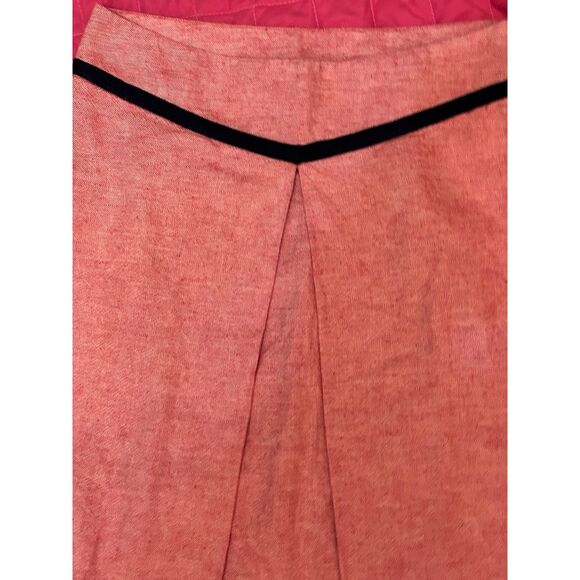 TORY BURCH Red/Black Skirt Linen/cotton blend size 6 - Picture 7 of 7